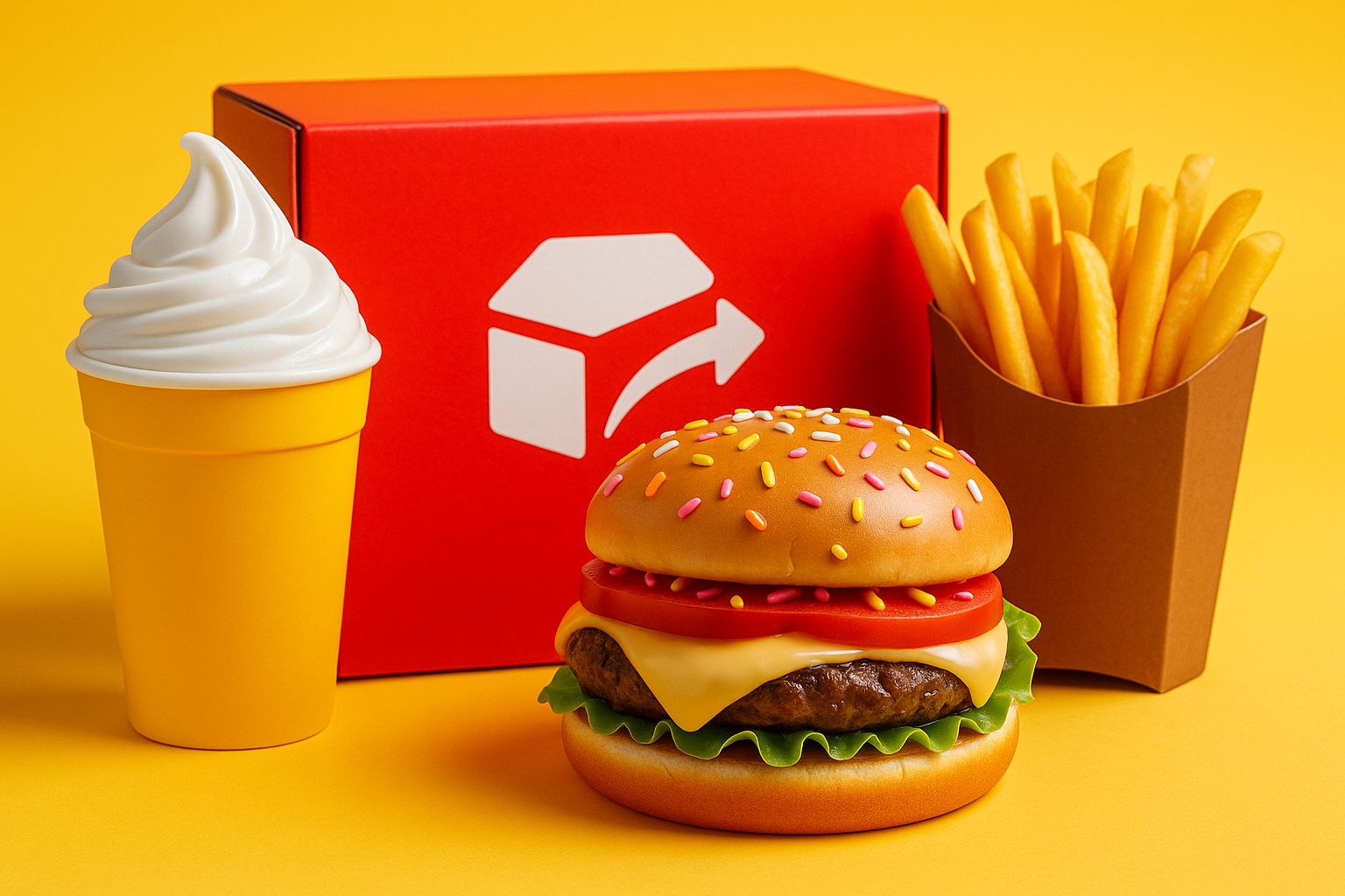 En pizzabud med hjälm på en vespa levererar mat snabbt i en stadsmiljö.